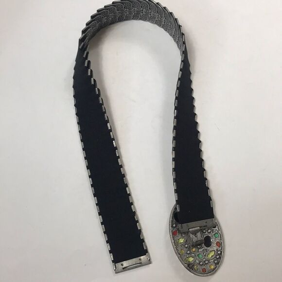 Vintage Rectangle Elastic Metal And Rhinestone 80s,Belts main image 8